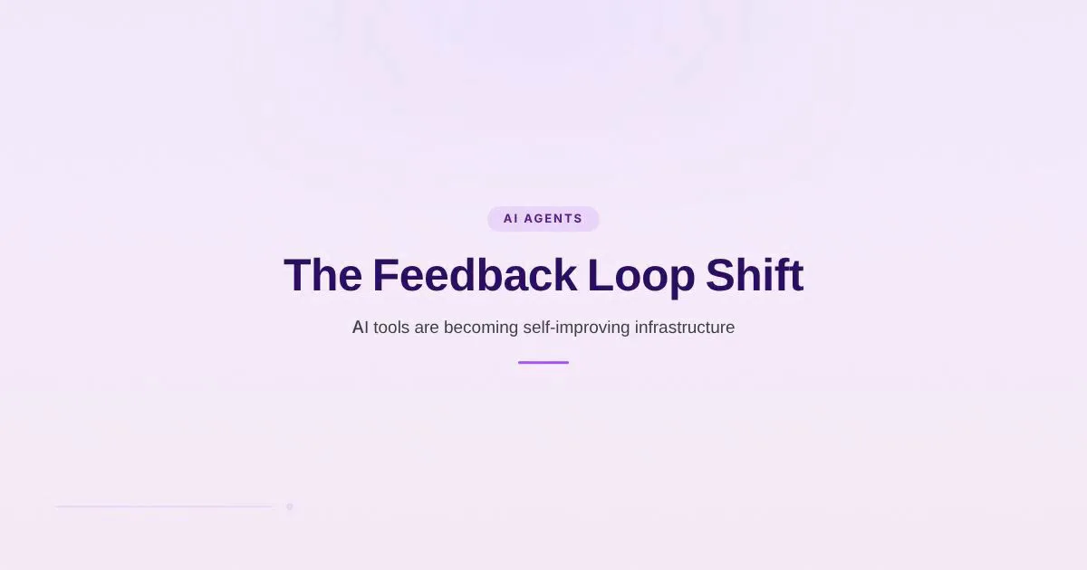 A branded HungryMinded cover reading The Feedback Loop Shift with a support line about AI tools becoming self-improving infrastructure.