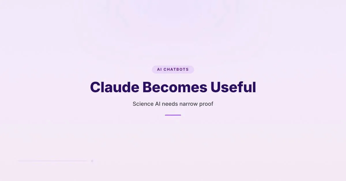 Branded HungryMinded cover reading Claude Becomes Useful for an article about Claude Opus 4.7 and domain-specific AI proof in chemistry