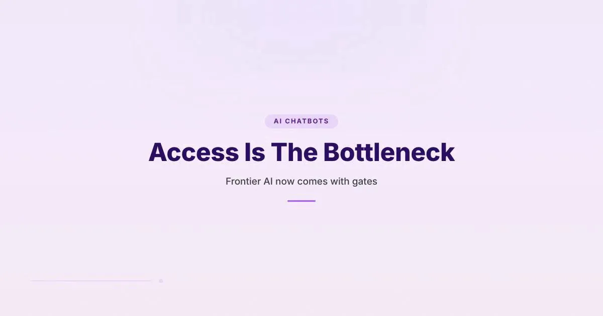 Branded HungryMinded cover saying Access Is The Bottleneck with a frontier AI access-control theme.