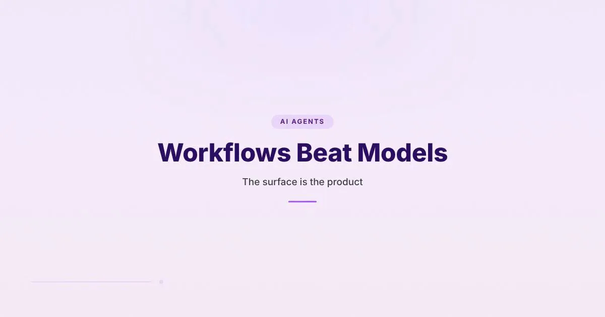 Branded HungryMinded cover reading Workflows Beat Models with an AI Agents category label.