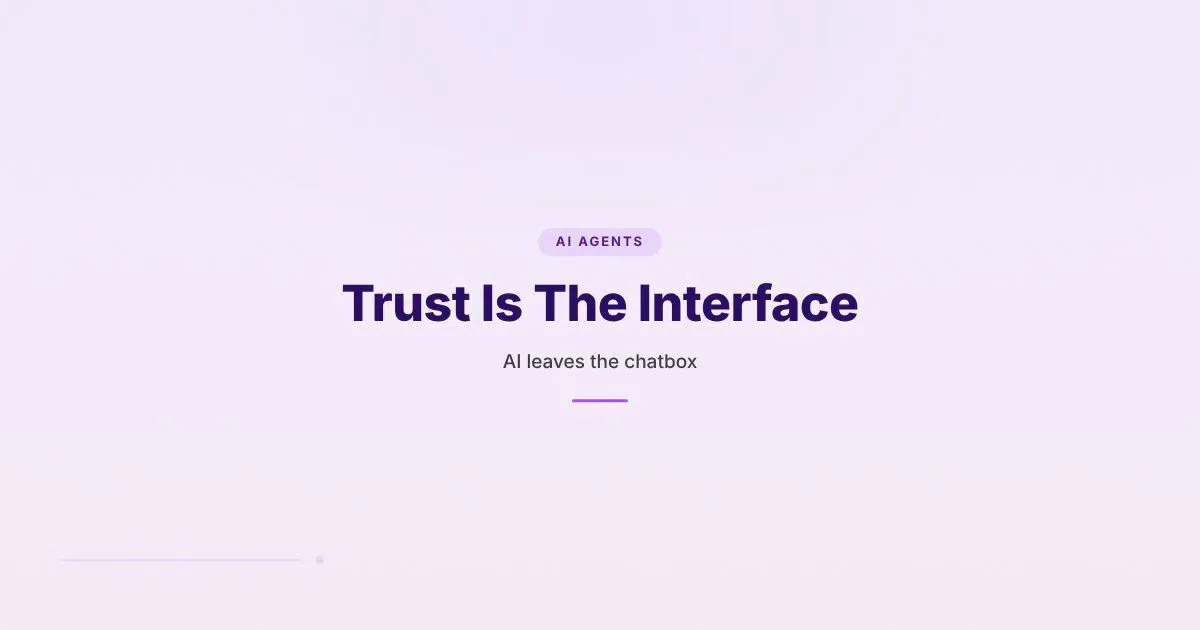 Branded HungryMinded cover reading Trust Is The Interface with an abstract AI interface frame.
