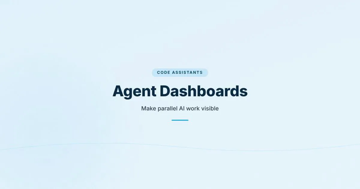 Branded HungryMinded cover reading Agent Dashboards with an abstract control surface for AI coding agents.