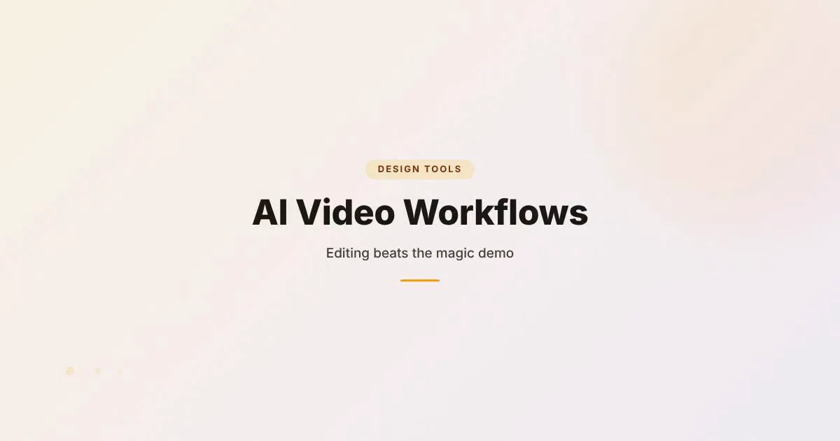 Branded HungryMinded cover reading AI Video Workflows with a subtitle about editing beating the magic demo.