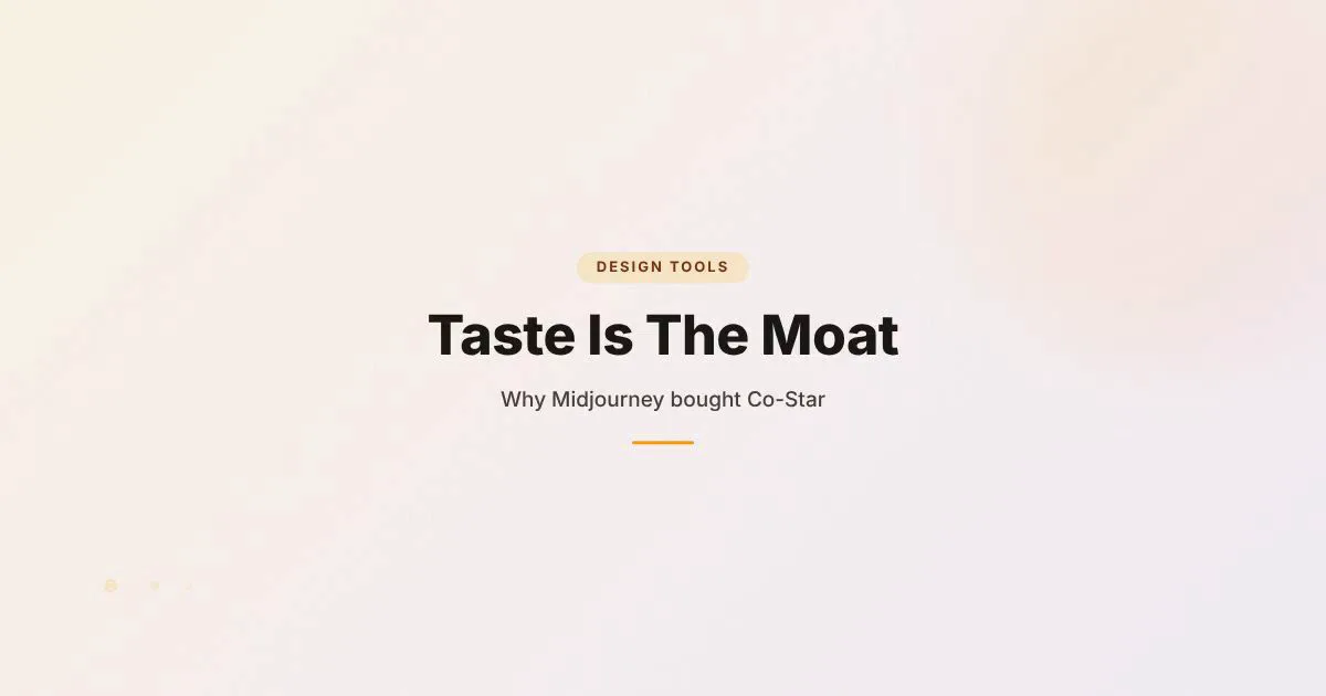 Branded HungryMinded cover reading Taste Is The Moat for an article about Midjourney and Co-Star.