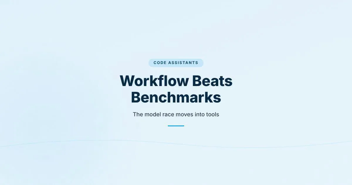 Branded HungryMinded cover reading Workflow Beats Benchmarks for an article about Claude Opus 5 and AI coding tools.